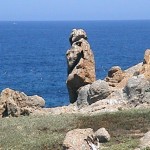 Roccia fallica sull'isola di Mal di ventre