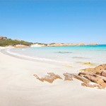 Vista della spiaggia e del mare di Budelli