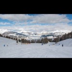 Vista di una delle piste innevate di Pila