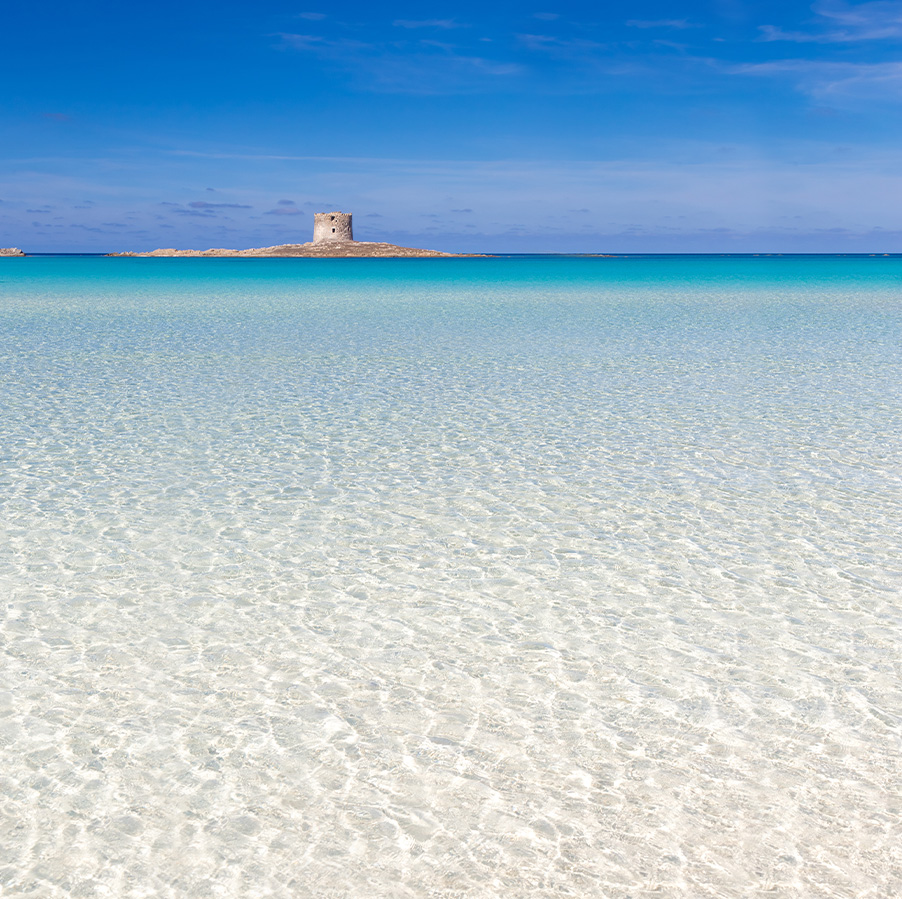 la-pelosa-gabbiano-beach-restaurant-aragonese-tower Turquoise sea in north west of Sardinia