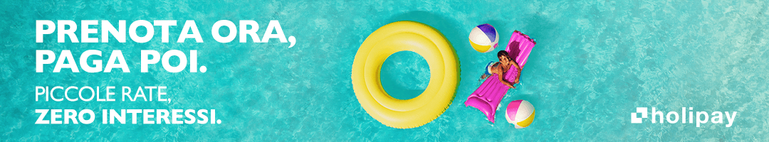 Banner Holipay - Paga le vacanze a rate e senza interessi.